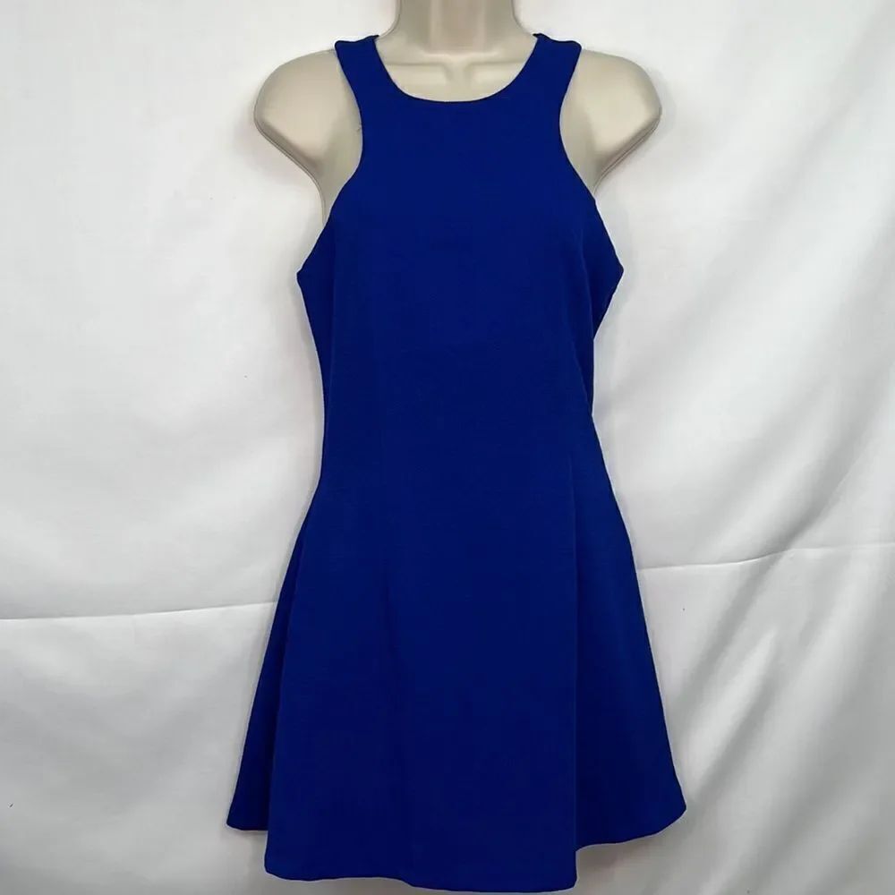 Akira Chicago black label royal blue racer back mini dress size small EUC